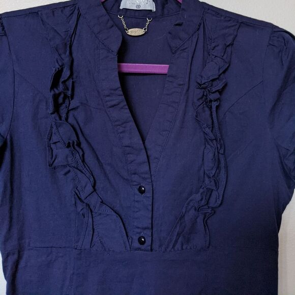 3 for $20!  Ali & Kris Fitted Stretch Cotton Dressy Shirt with Ruffles & Buttons - Picture 2 of 10